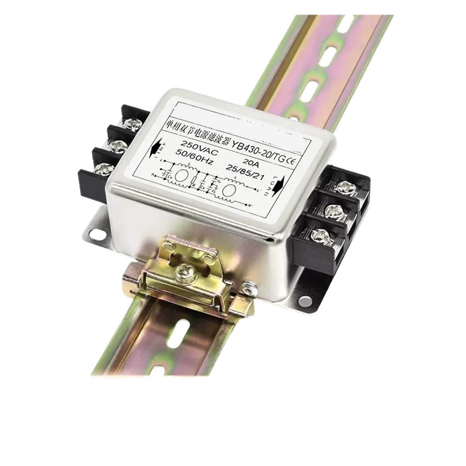 Filtre de puissance monophasé YB430-20A/TG double section 220V