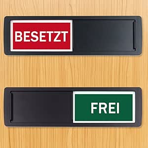 2 Stück Schieberegler Toiletten Schilder - Frei/Besetzt Schild Ohne Bohren