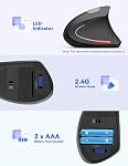 TECKNET Ergonomic Mouse, 4800 DPI Vertical Mouse with 5 Adjustable DPI Wireless Mouse with 6 Buttons 2.4G Silent Computer Mouse for Laptop,Notebook,Desktop, PC, MacBook Windows Mac Chromebook Linux