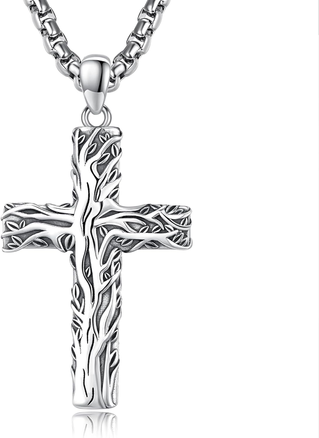 925 Sterling Silver Cross Necklace for Men and Women Christian Religious Gifts