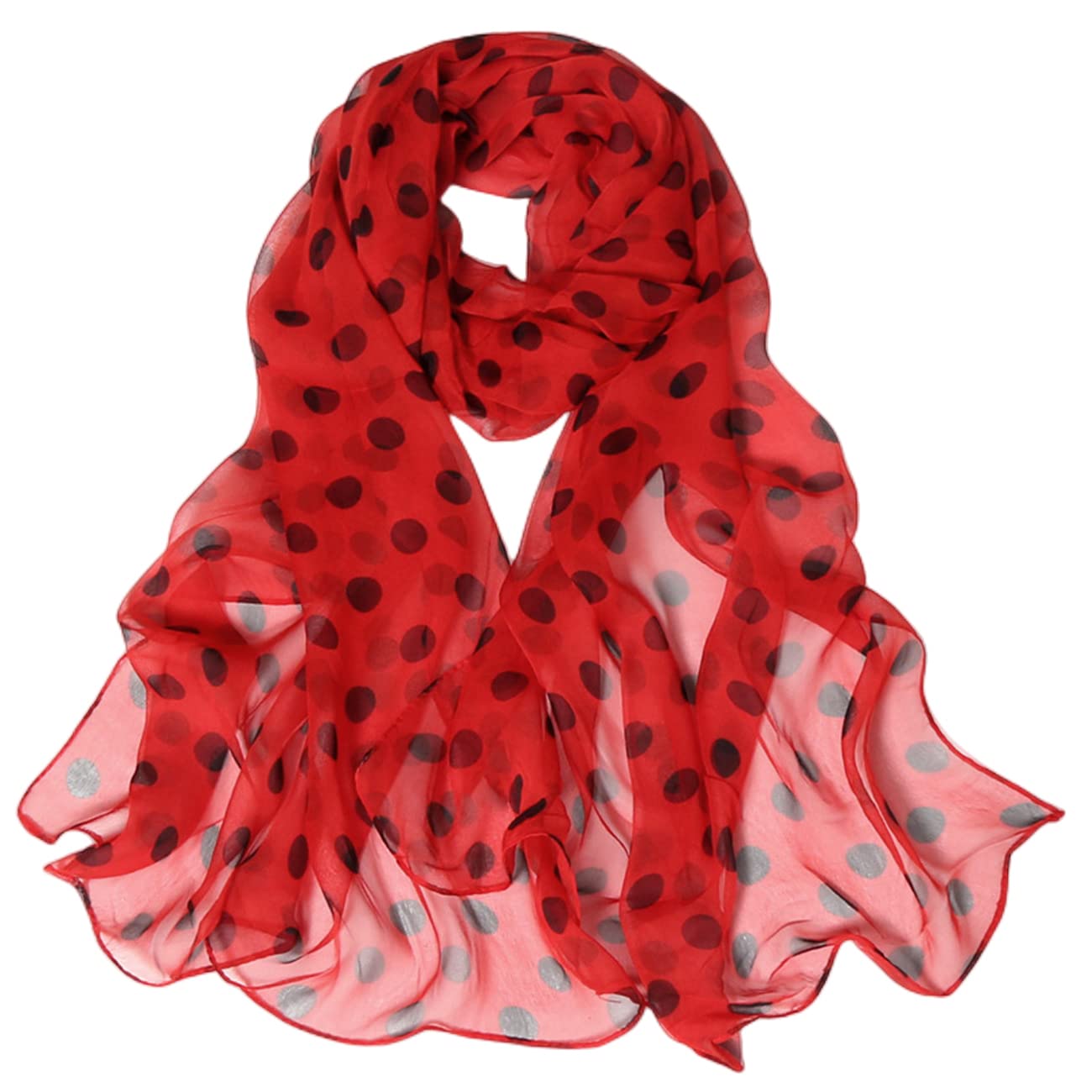 Scarfs for Women Lightweight Print Polka Dot Pattern Scarf Shawl Fashion Chiffon Scarves Sunscreen Shawls 20A48