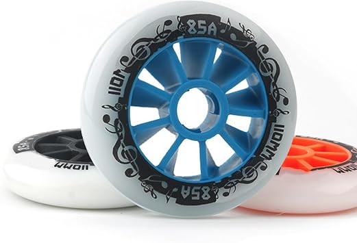 インラインスケートホイール 8個パック 90mm 100mm 110mm インラインホイール ABEC-9ベアリング交換用 硬度85A 速度と高いグリップ性能の向上