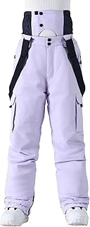 Pantalones de esquí para hombre, monocolor, resistentes al viento, invierno al aire libre, cálidos, gruesos, con doble hombro y bolsillos laterales