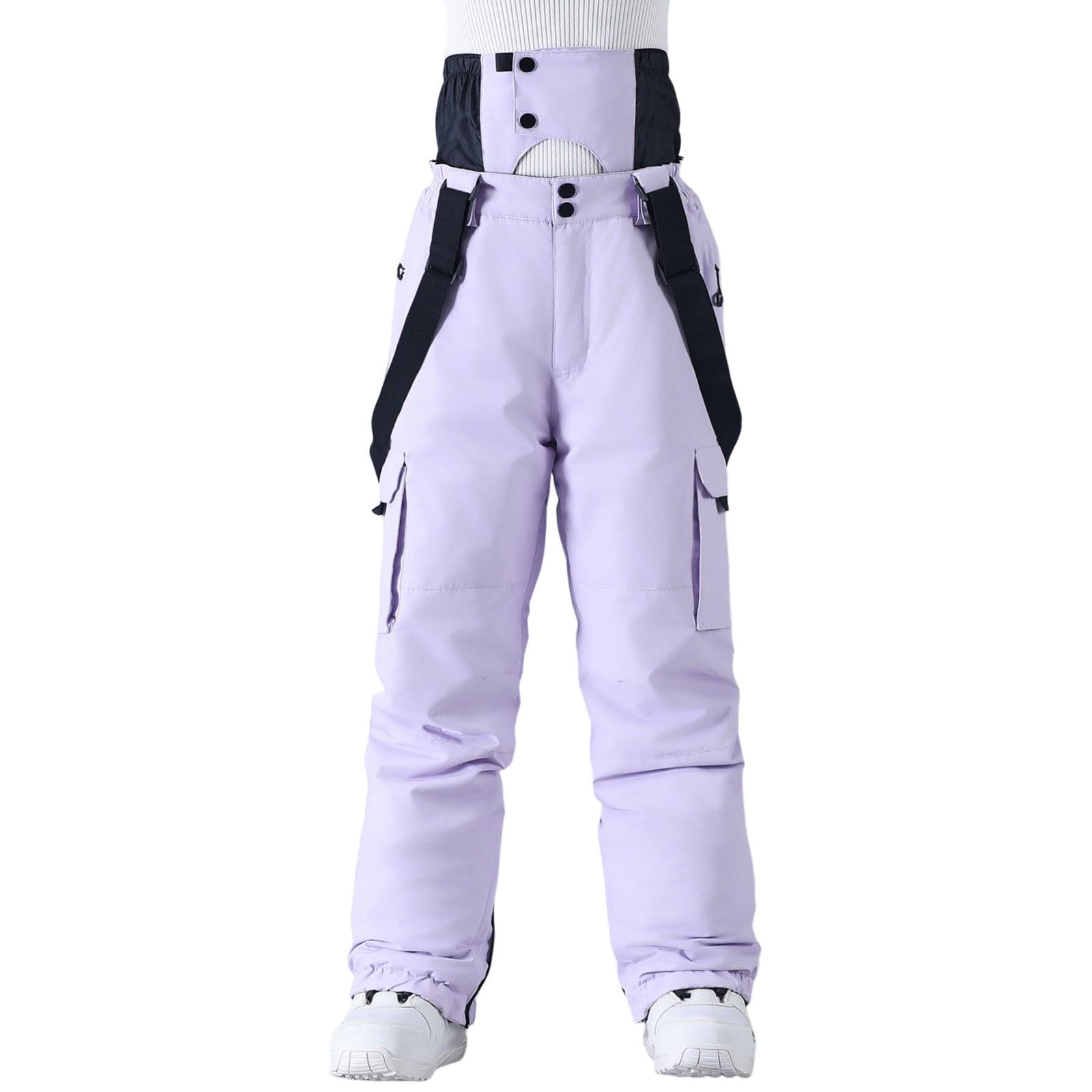 Generisch Herren Skihose Winddicht Winter Outdoor Sportkomfort Hose Mit Doppeltaschen Einfarbig Verdickt Warm