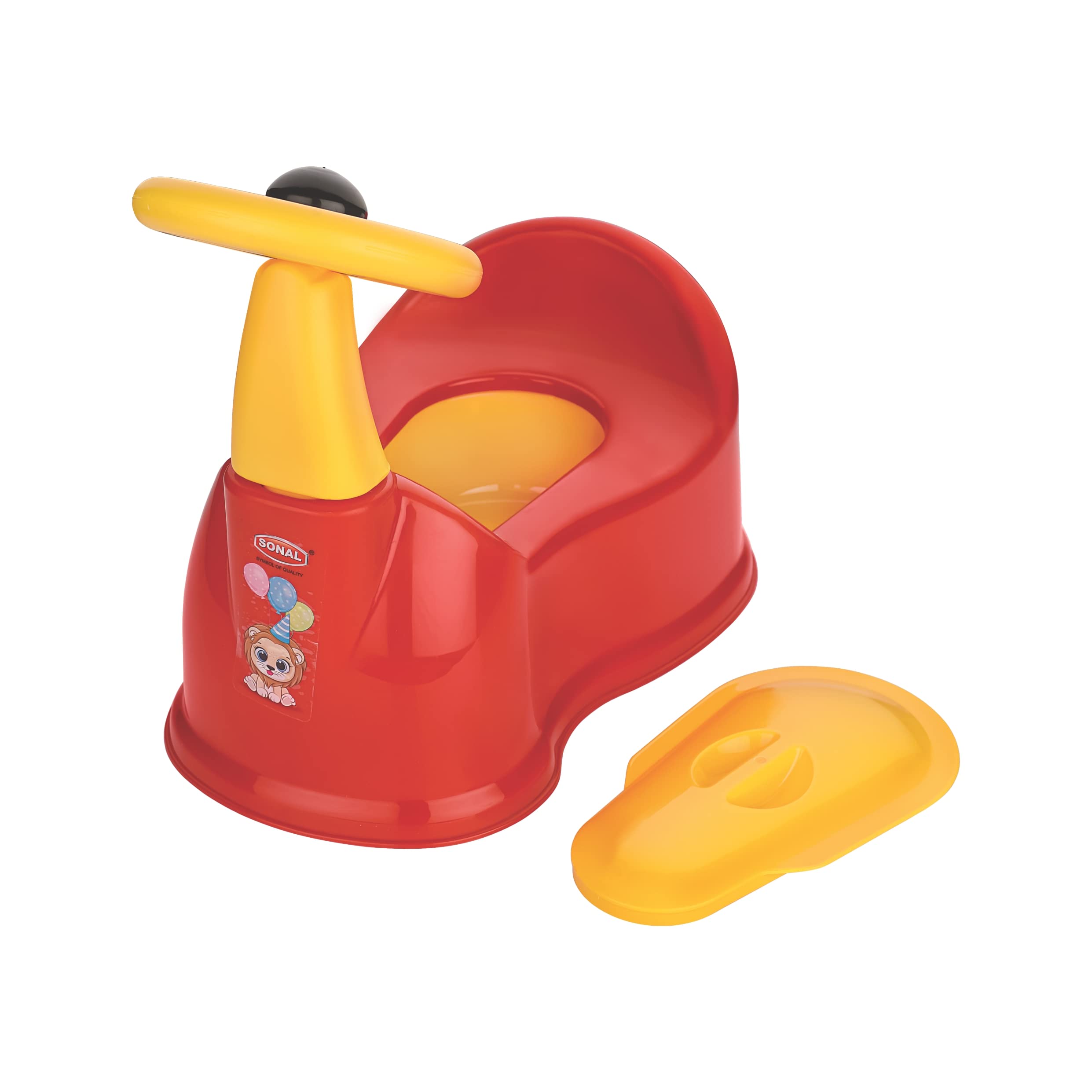 Sonal Plastic - Baby CAR - Baby Car Potty Seat/Chair with Removable Drawer, Lid (Age 6 Months to 3 Years) (Red) 3