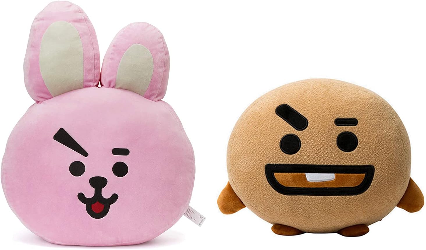 Fusked Cooky & Shooky Plush Throw Pillow, Animal Stuffed Toys Throw Pillow,Compatible for BTS BT21 Character Shooky & Cooky, Pack of 2 and BTS Cartoon Sticker Free