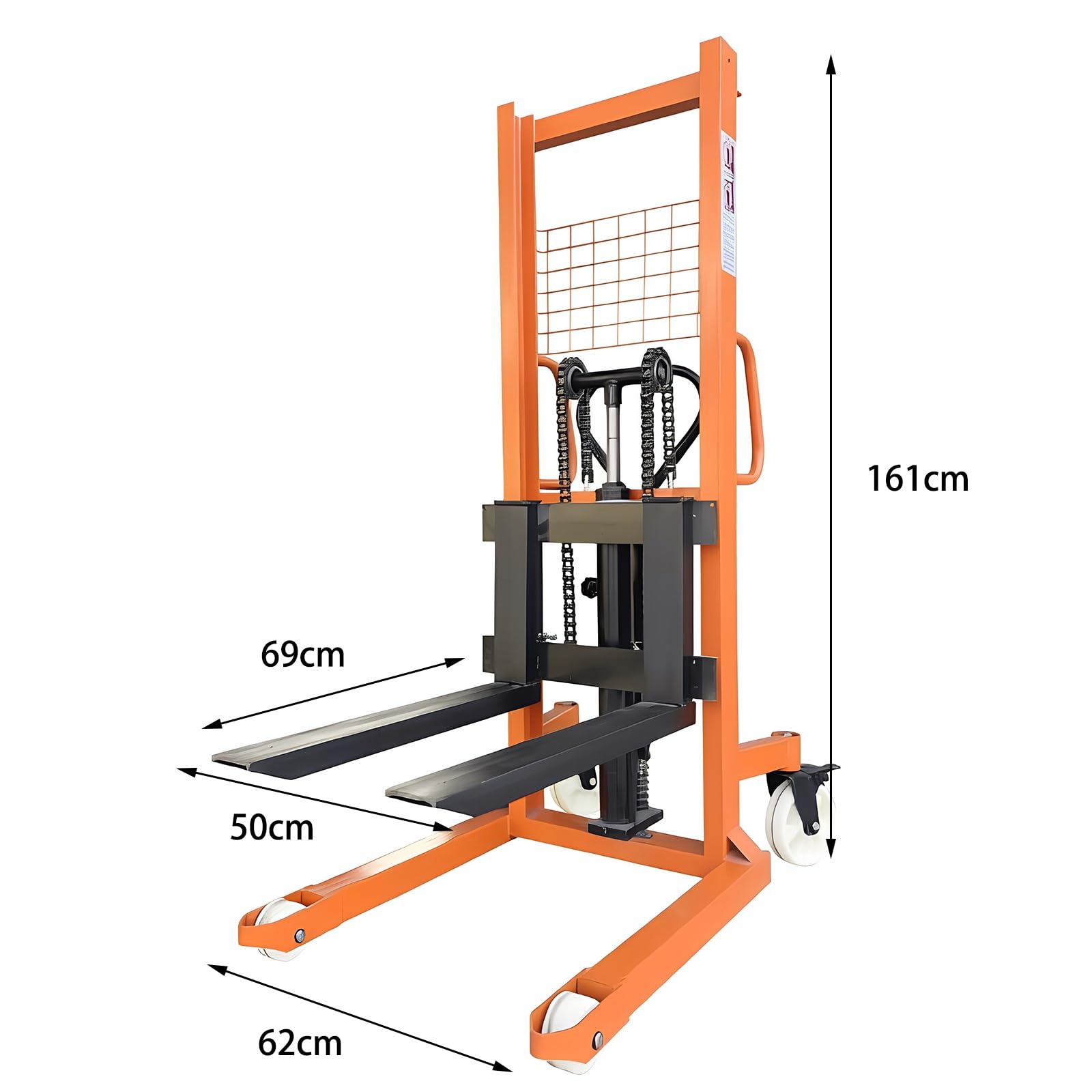 Transpallet Manuale Carrello elevatore Idraulico for Pallet con impilatore Manuale da 500 kg for corridoi di Magazzino