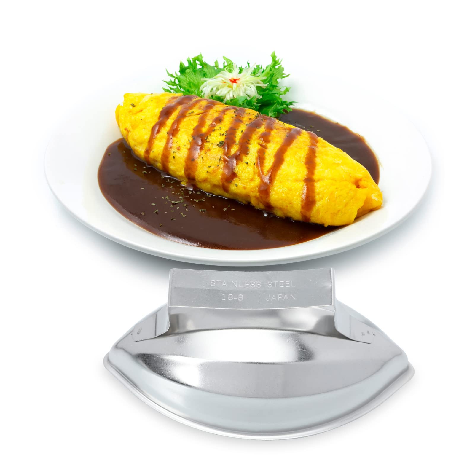 Omurice Molde de Acero Inoxidable Papaya Arroz Molde Japonés Rollos de Sushi Forma de Barco Onigiri Maker Sushi Herramienta de Bricolaje for Cocina Principiante Plata/638