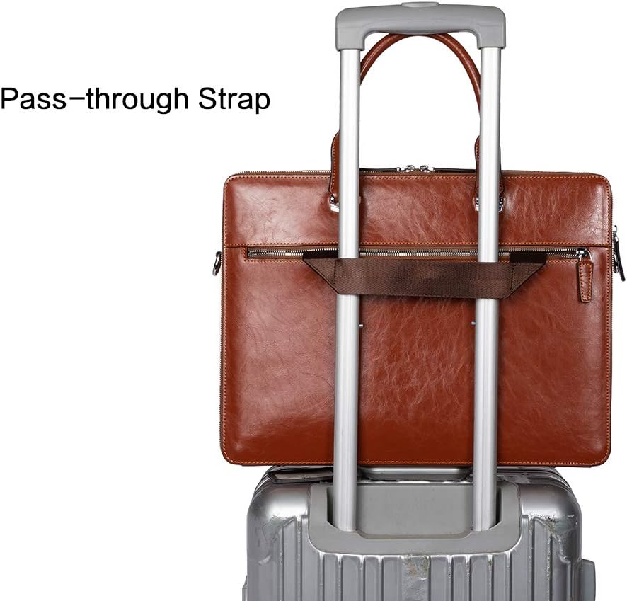 BOSTANTEN Briefcases for Men Messenger Bag Genuine Leather Laptop Bag 15.6 inch Office Work Tote for Buisness Travel - Image 5