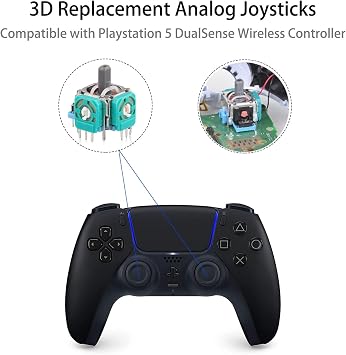 4PCS 3D Analog Joystick Replacement for PS5 Controller, Thumbsticks Repair Tool Kit Compatible with PlayStation 5 Wireless Controller, Drift Damaged Joystick Replacements with Screwdriver