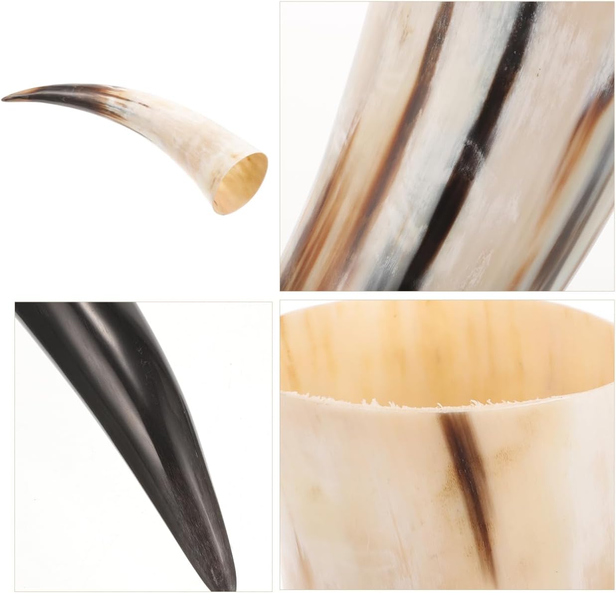 Handcrafted Cow Horn Flower Vase 17.32 Inch Rustic Wall-Mounted Horn Decor for Home Floral Display and Country Style Ornament