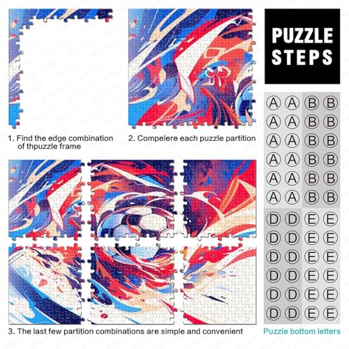 Puzzle de fútbol imposible de 1000 piezas para adultos, un desafío creativo de 38x26 cm 5
