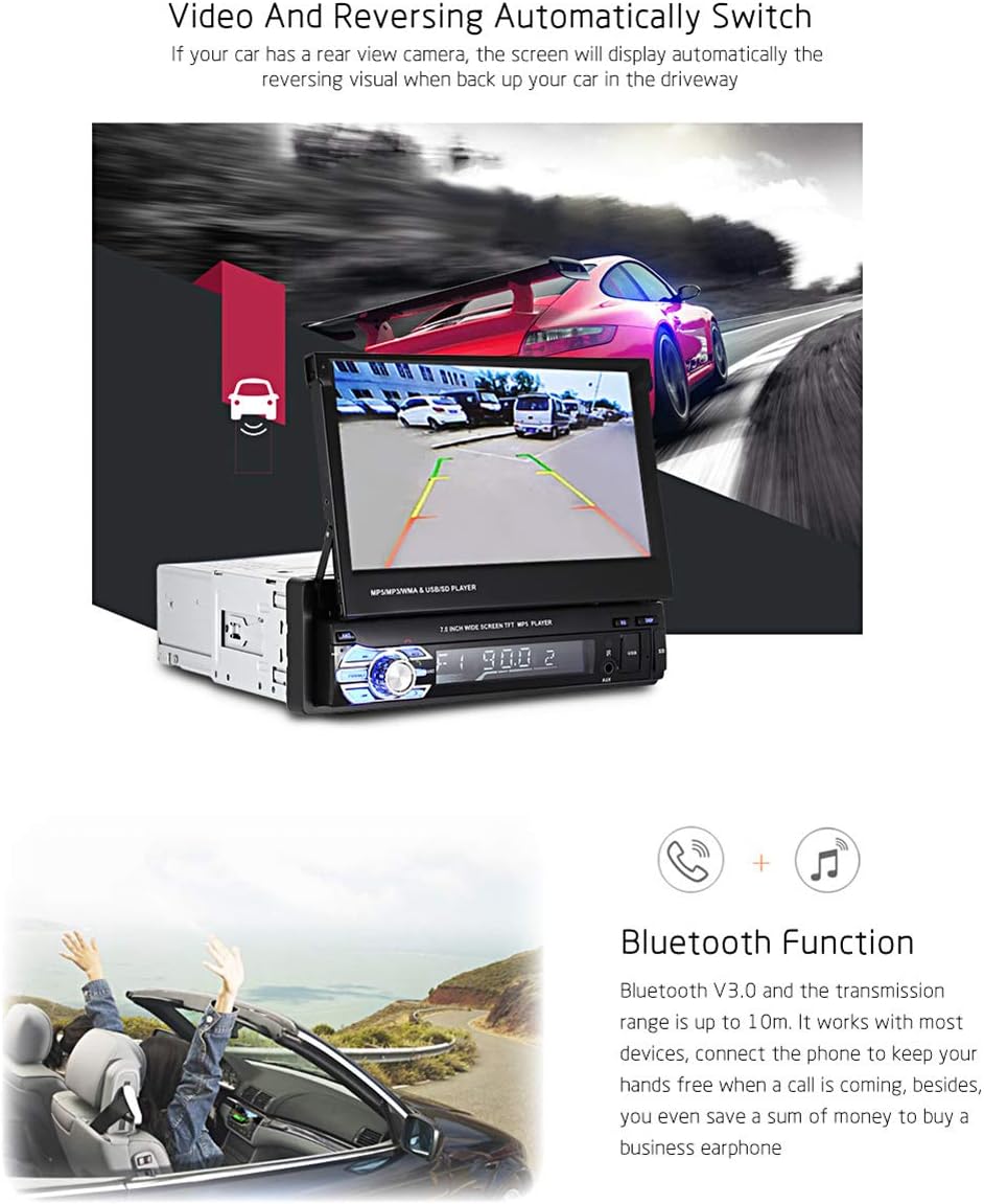 Blасk Frіdау - 40% оƒƒ CarThree Single Din Car Stereo Touch Screen 7 Inch Car Radio Touch Screen with Bluetooth AUX/USB/TF Car FM Radio Receiver MP3/MP4/MP5 Player 1080P Single Din Stereo Support Backup Camera