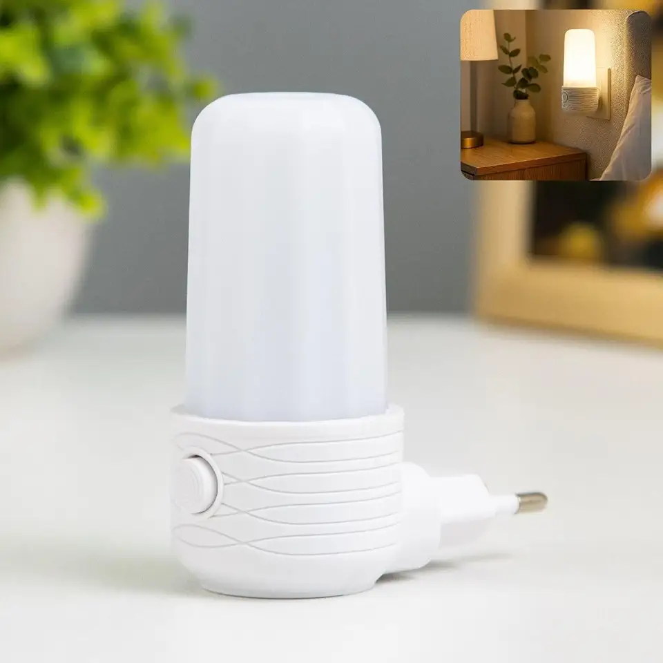 Luminária de Tomada LED Luz Noturna Bivolt – Elegante e Compacta – Duas Cores (Branca e Amarela) – Para Quarto Infantil, Corredor, Sala, Cozinha e Ambientes Escuros (BRANCA)