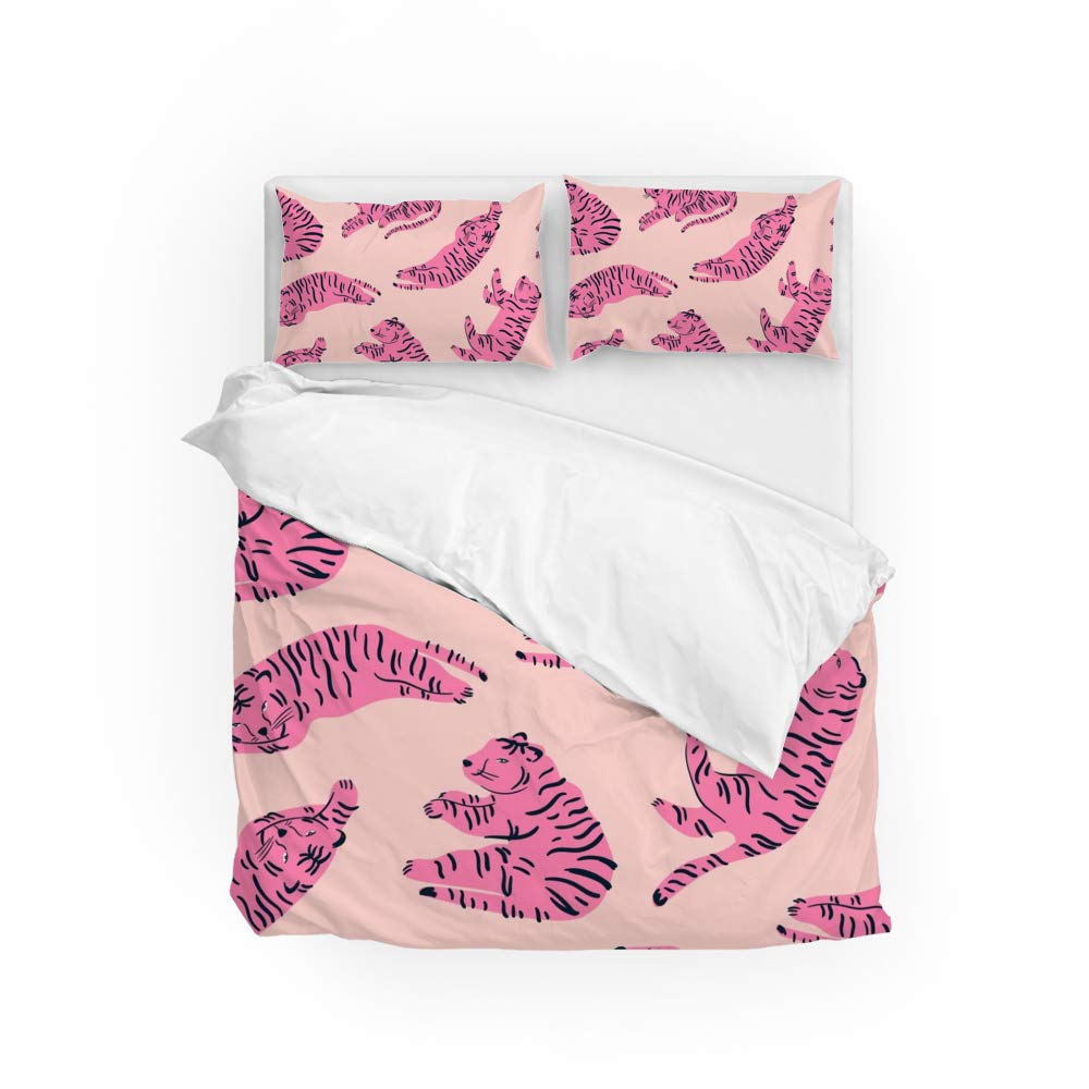 Parure de lit tigre rose pour illuminer et cocooner dans votre chambre à coucher