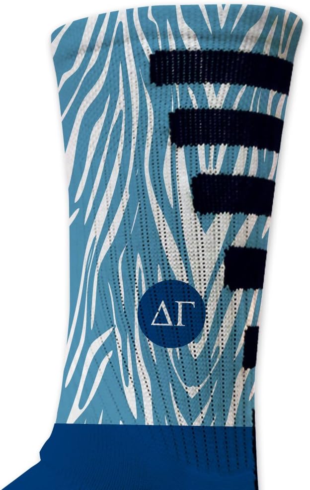 VictoryStore Delta Gamma Performance Crew Sock - Zebra Pattern