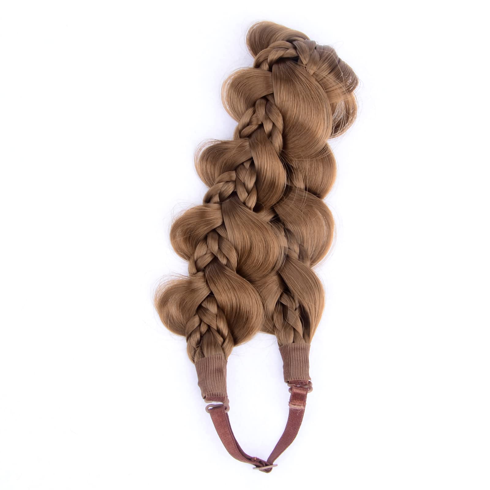 Gledola Bridal Hair Accessories Wide Kinky Fishtail Plaited Braids Headband Braided Synthetic Hair Elastic Stretch - Image 4