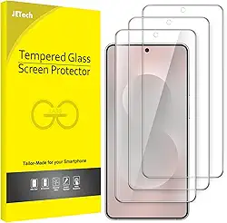JETech Protetor de Tela para Samsung Galaxy S25 Edge, Filme de Vidro Temperado, Compatível com ID de Impressão Digital, HD Claro, Pacote com 3