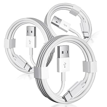 3 Pack 6FT Car Carplay Cable for iPhone 17 Air/16E 16 Plus 15 Pro Max,iPad Pro 13 12.9, iPad Air 5 4, iPad mini 6 USB A to USB Type C Charger,Samsung Galaxy Tab A7 A8 A9 S10+ S9 S8 Charging Data Cord