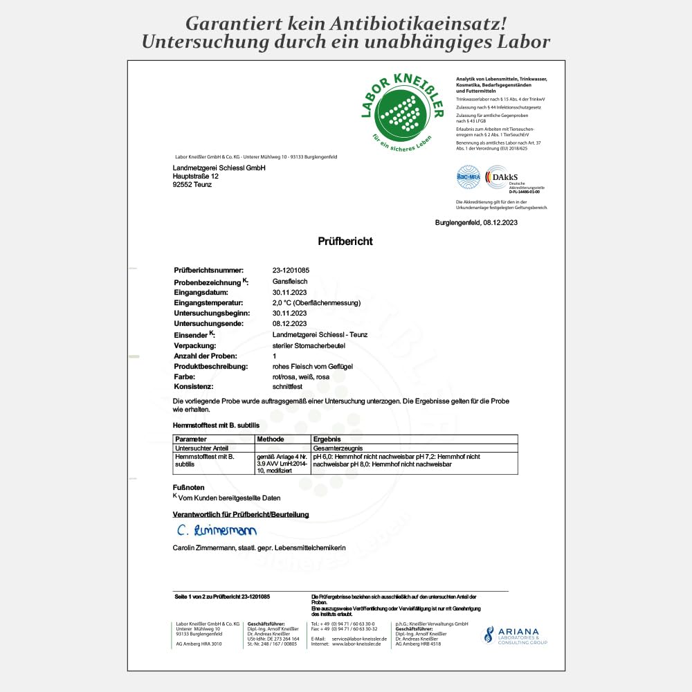 Landmetzger Schiessl's » Frische Gänsekeulen « 2 Stück | Aus Freilandhaltung | Natürliches Futter aus regionalem Anbau | Küchenfertig | Schlachtfrisch (1000g)