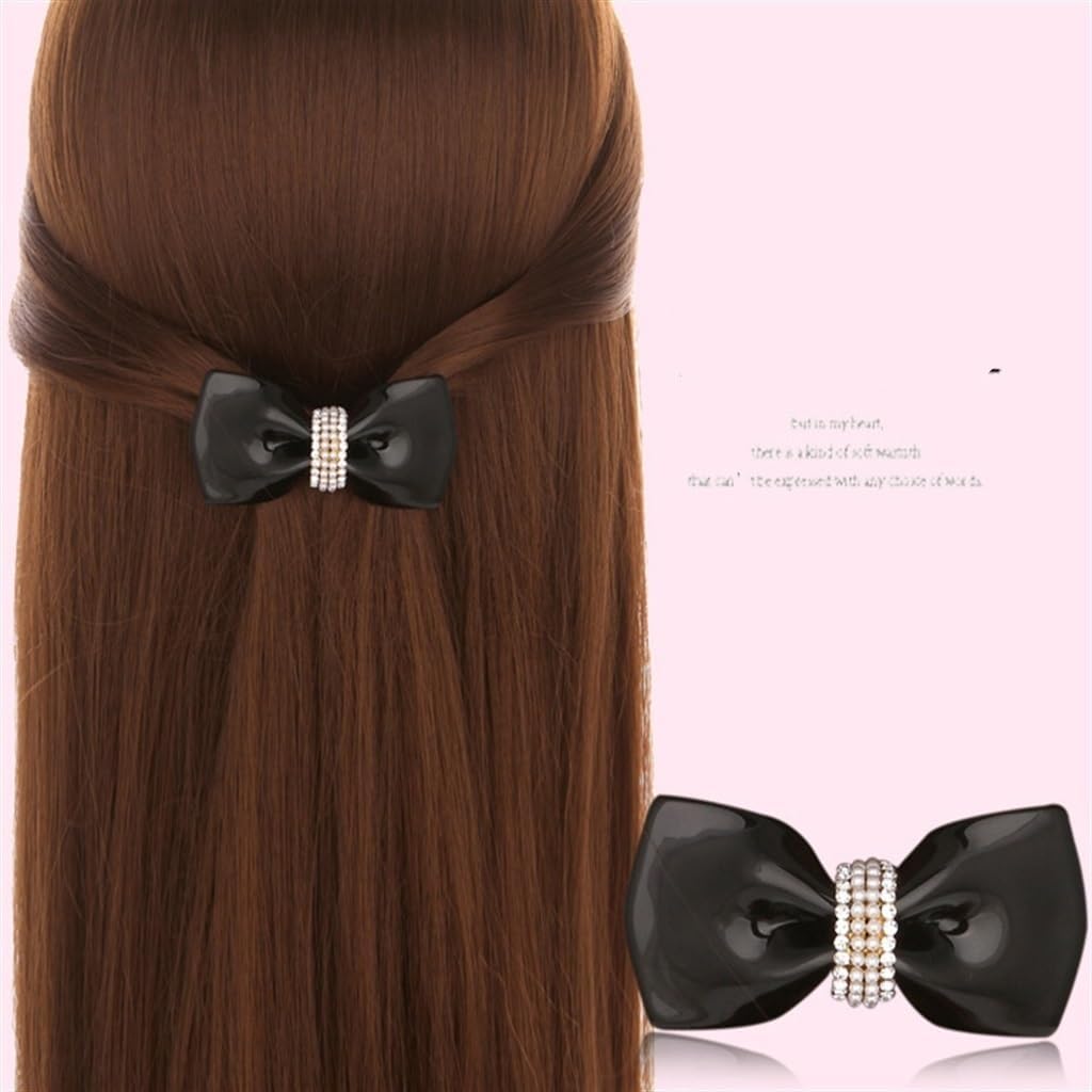 リボン パール ラインストーン ヘアクリップ 前髪クリップ パール サイドクリップ トップクリップ Aワード ヘアクリップ