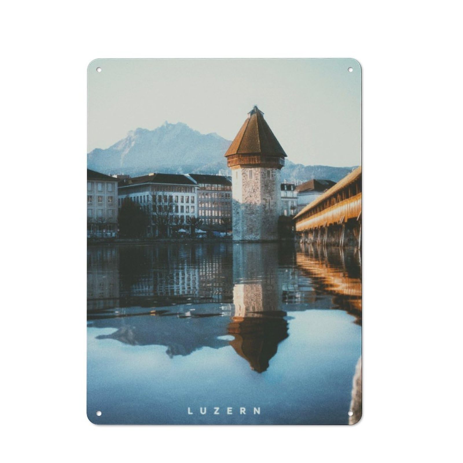 Junmoney Luzern Metal Plaque 40X30cm With For Hallway Wall, Retro Decor, For Wall Display Collectors