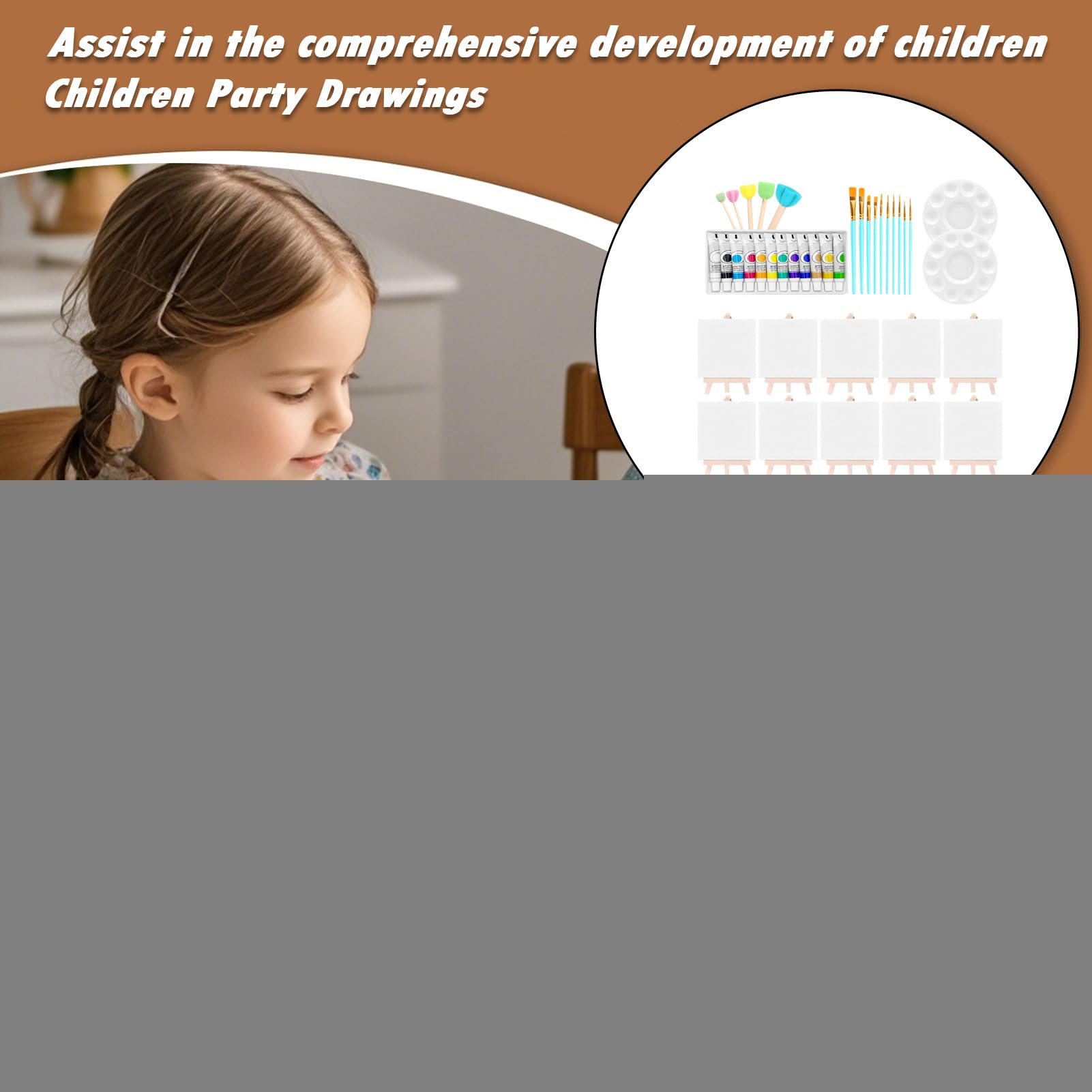 Set Pittura E Tela Forniture Didattiche Lavabili Portatili | Mini Kit Colori Acrilici E Tela 10 Pezzi Per Bambini, Ragazzi, Adulti, Principianti, Artisti, Disegno, Attività Esterna, Fai