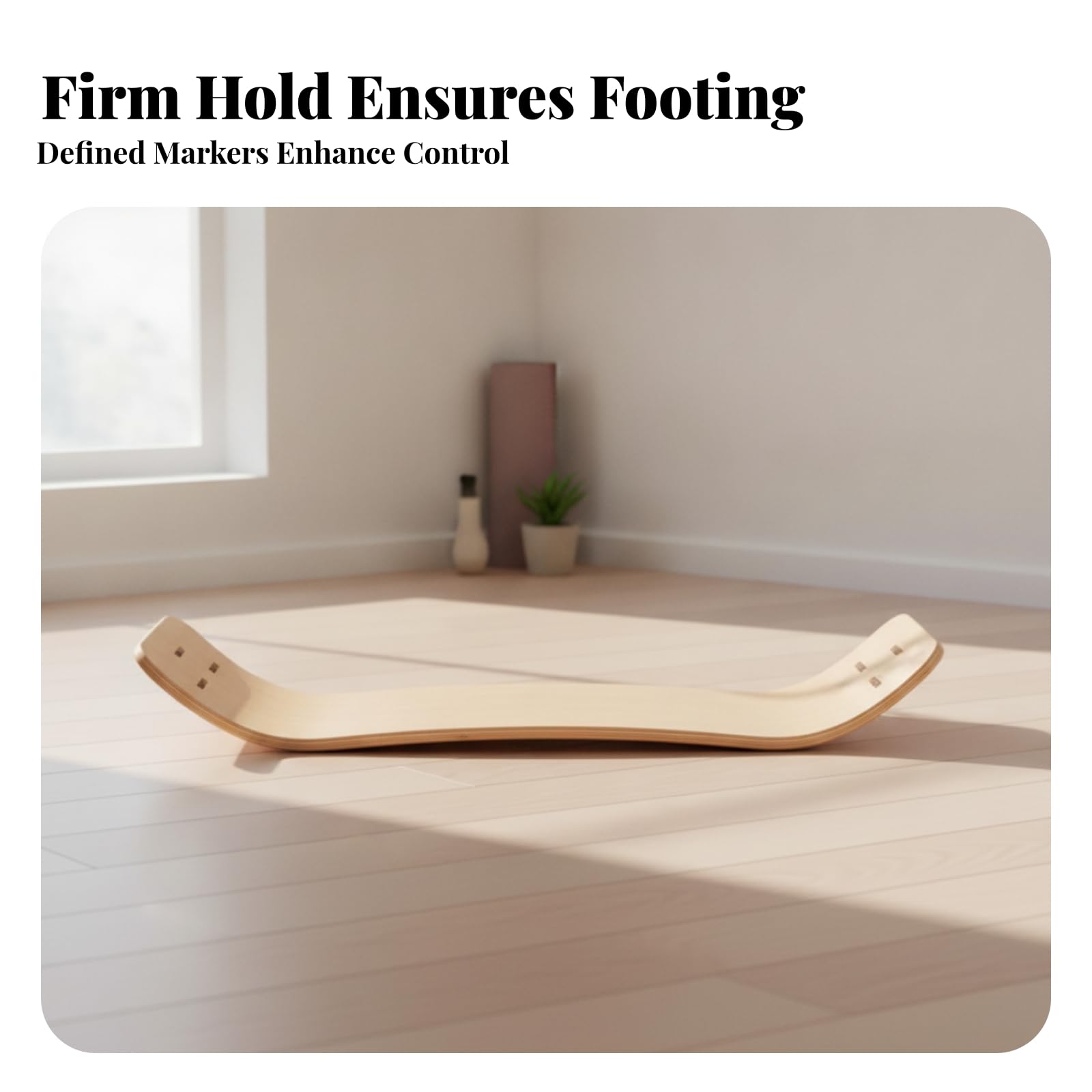 Balance Board in Legno Versatile | Design Curvo Ergonomico, Tavola di Equilibrio in Legno, per Allenamento Funzionale