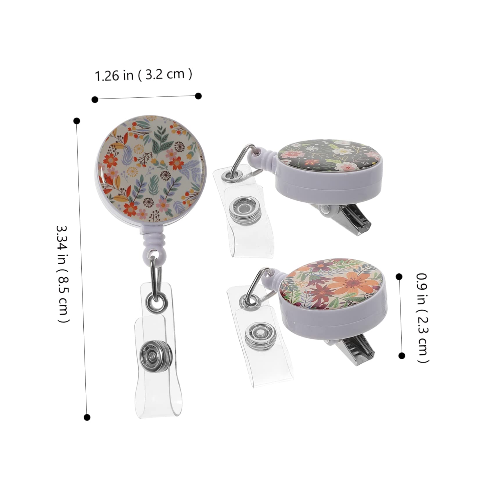 Uonlytech 5 Set Fibbia A Fiore Facile Da Tirare Clip Portabadge Porta Badge in Plastica Leggera Portabadge Per Cappotti Porta Badge Portatile Clip Circolare Per Badge Addominali 3 Pezzi * 5
