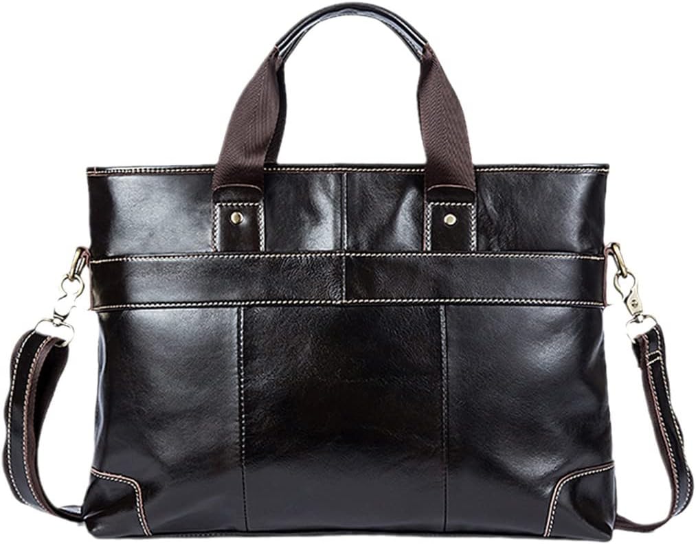 Haitpant Men's Leather Briefcases Bags Genuine Leather Laptop Shoulder Messenger Document Bags