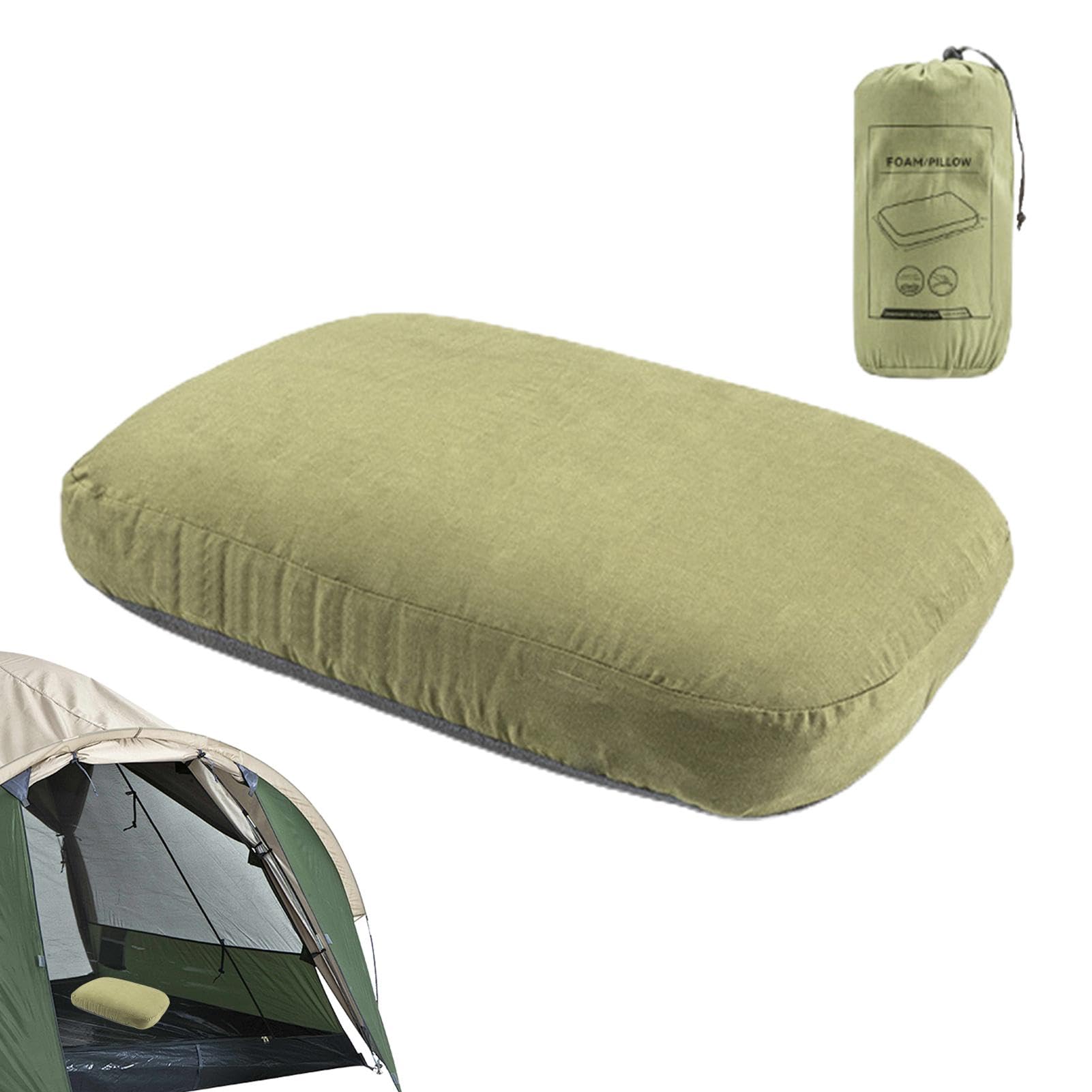 Oreiller De Backpacking Oreiller Compact, Ergonomique et Compressible, avec | Rebondissement Lent Housse Amovible Petit Lavable Respirant Compressible Camping Randonné