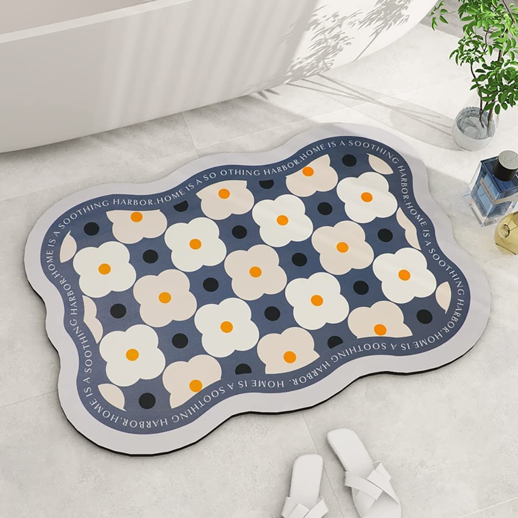 Alfombras De Baño Alfombra De Baño, Alfombra Antideslizante De Barro De Diatomeas Alfombra De Piso De Baño Súper Absorbente Alfombra De Secado Rápido para Baño Cocina Sala De Estar Almohadilla para