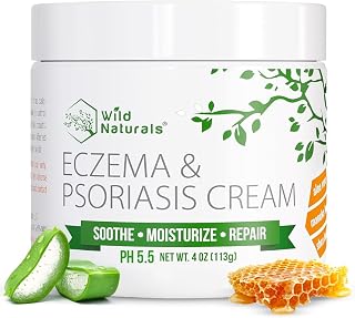 Wild Naturals Eczema Psoriasis Cream with Manuka Honey - Natural Relief for Itchy Dry Skin Adults Kids