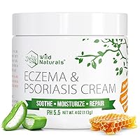 Vista 1 de Crema Wild Naturals para eccema y psoriasis con miel de manuka + aloe vera + manteca de karité + aceite de coco + aceite de cáñamo, 1, 1