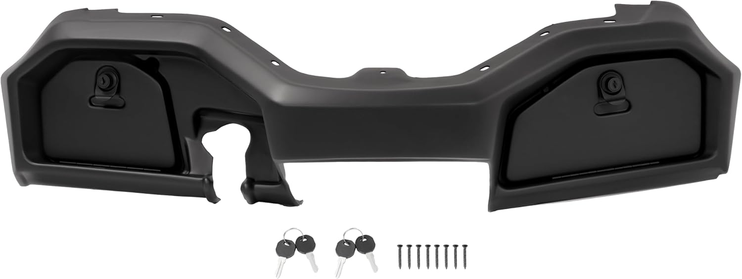 WUTIST Dashboard Cover W/Locking Doors Compatible with 2017-Up Yamaha Drive2 Golf Cart Dash Cover Matte Black Plastic Steel Painted