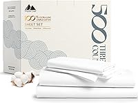 Vista 51 de Mayfair Linen - Juego de sábanas 100% algodón, tamaño Queen, 500 hilos, 4 piezas (azul claro), suave, refrescante, sábana de algodón satinado