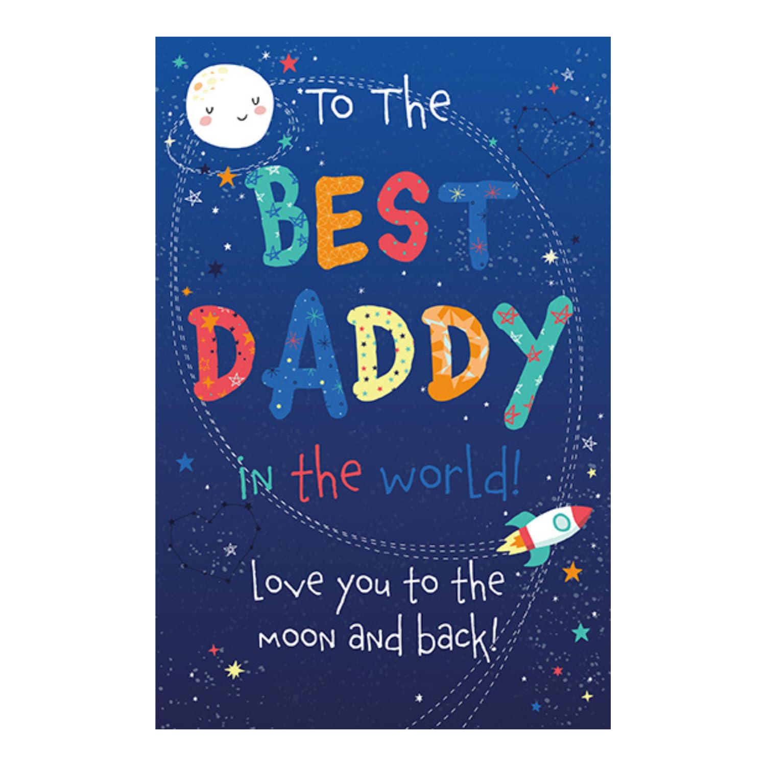 WORDS 'N' WISHES Traditional Daddy Birthday Card to The Best Daddy in the World, Blue 20.3 x 13.9 cms