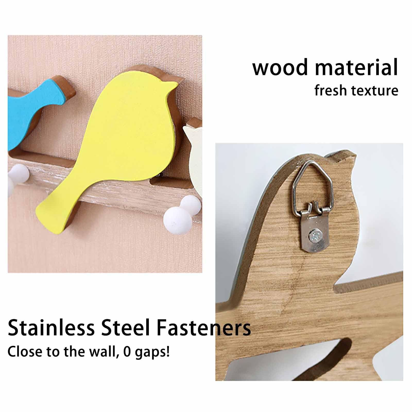 Ganchos para abrigos para montar en la pared, perchero creativo y moderno, gancho de almacenamiento de entrada, ganchos de fila de madera, ganchos para colgar bata y toalla, 2 piezas