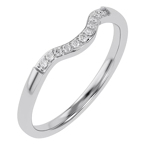 Diamond Accent Curved Wedding Band