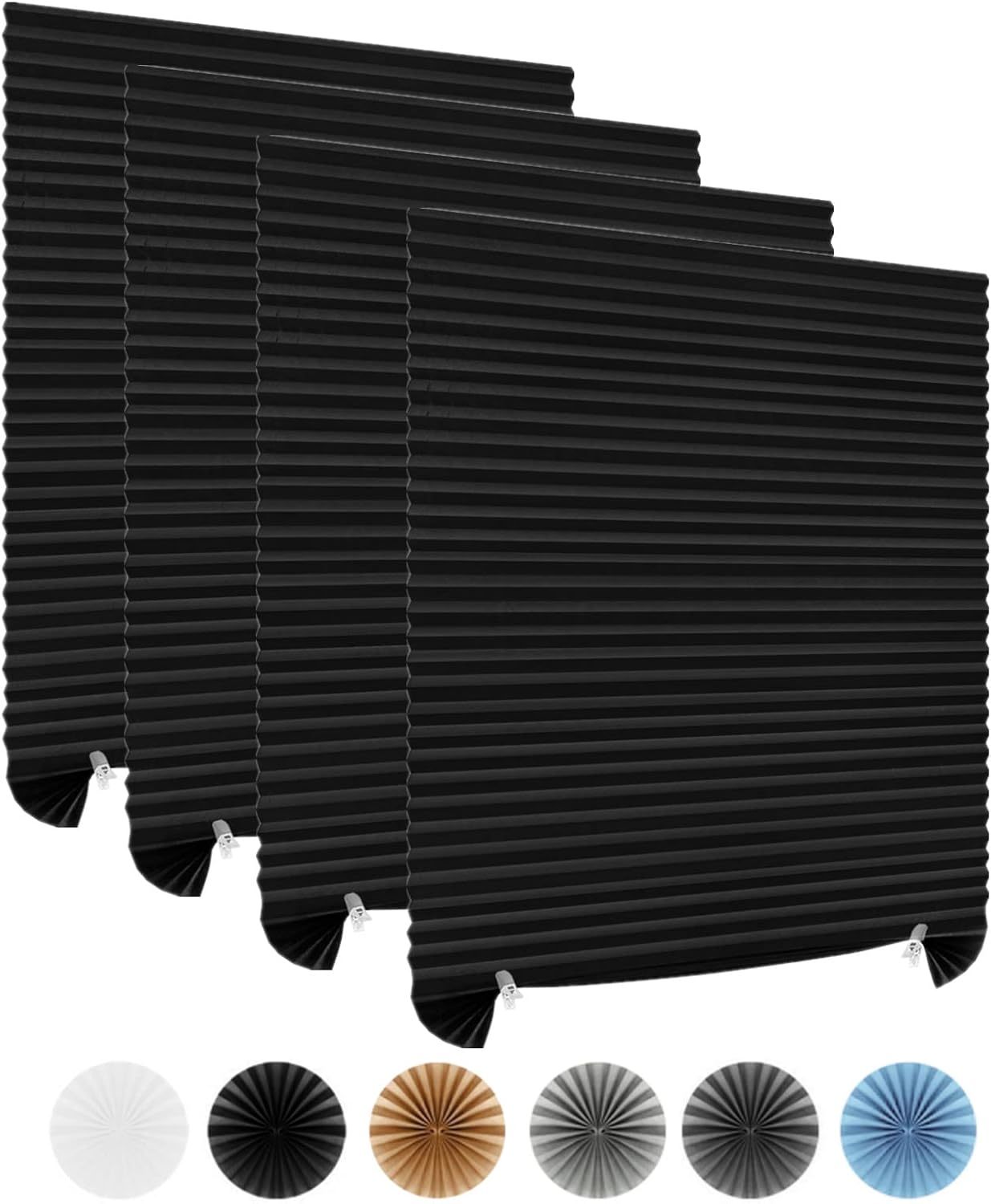 Window Blinds Blackout 4 Pack No Drill Cut to Size Clip On