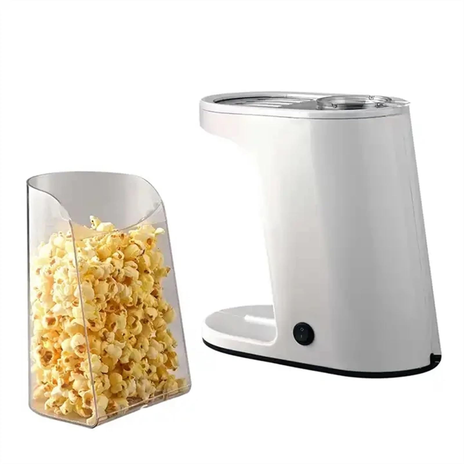 Palomitero para cine en casa Mini máquina portátil de palomitas maíz aire caliente, eléctrica, blanca plástico, 1200 vatios, for uso doméstico, Máquina sin aceite