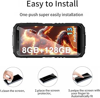 3 Pieces Tempered Glass Screen Protector for DOOGEE S41 Plus/DOOGEE S41 Max/DOOGEE S41T/DOOGEE S41 Pro 9H Hardness Anti-Scratch HD Screen Protector