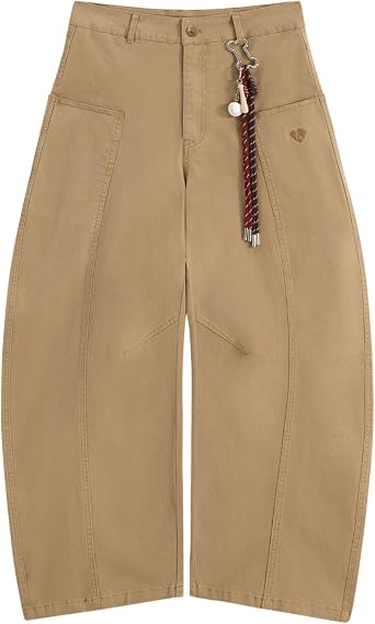 Aelfric Eden Baseball Chain Baggy Barrel Pants for Women Men Wide Leg Streetwear Casual Unisex Loose Lantern Trousers Pants