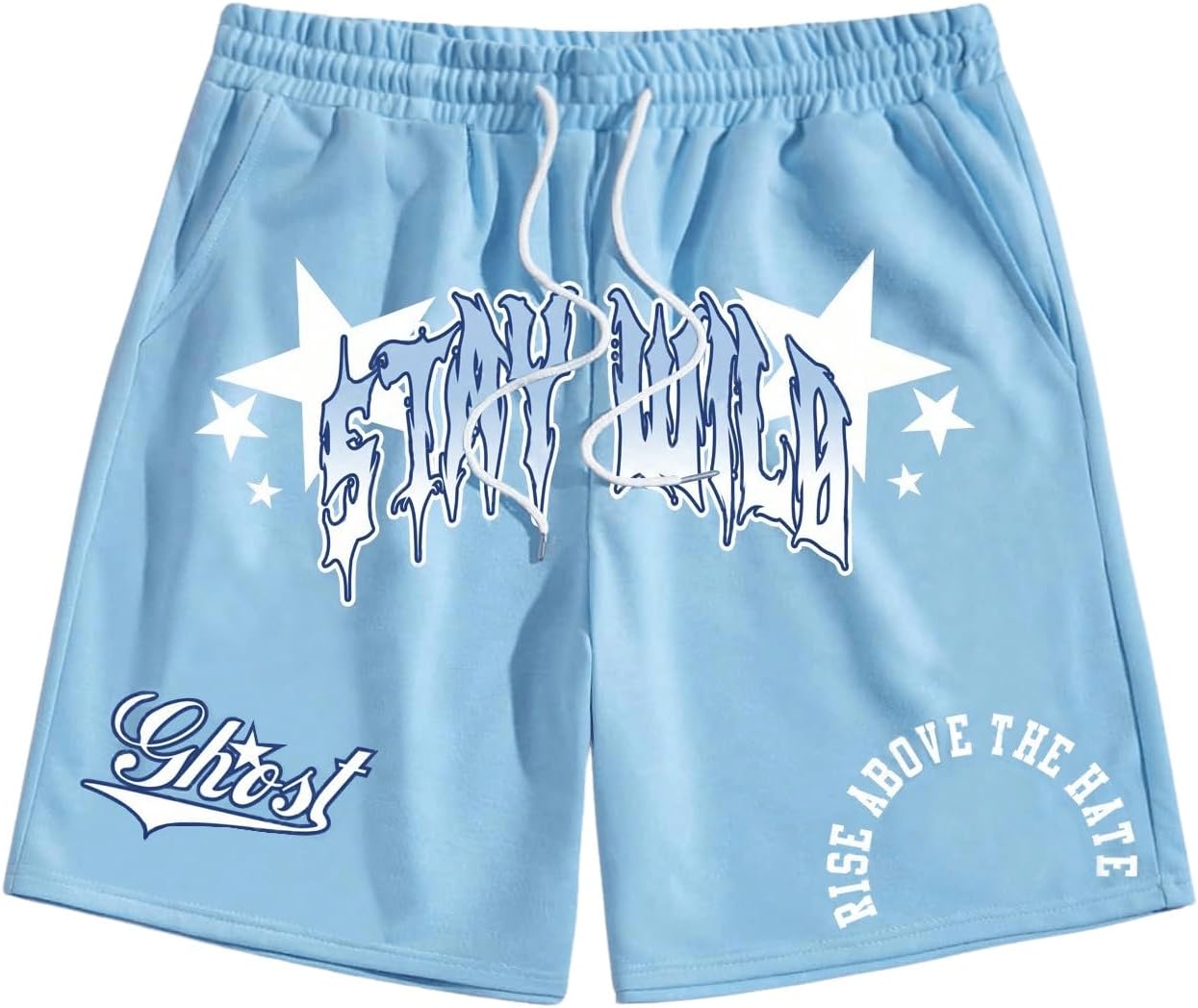 SHENHE Men's Graphics Shorts Drawstring Waist Print Workout Track Streetwear Shorts with Pocket