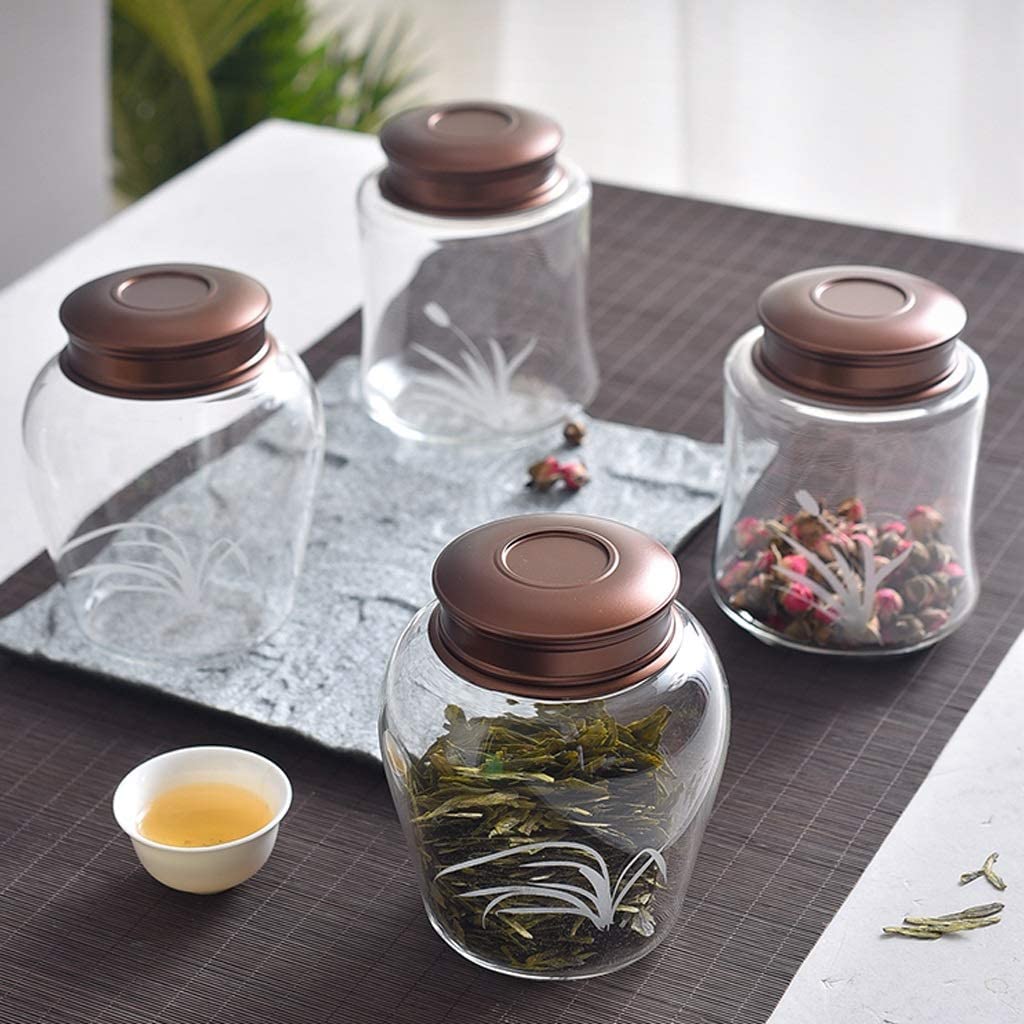 Barattolo di Vetro con Coperchio Barattolo da Cucina Contenitore ermetico per Alimenti per Zucchero e caffè