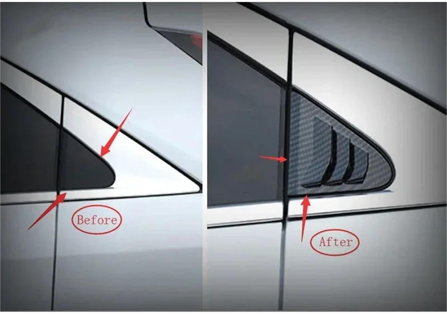 for Cadillac XT4 2018-2022 Car Rear Louver Window Side Shutter Cover ABS Carbon Fiber Accessories Auto