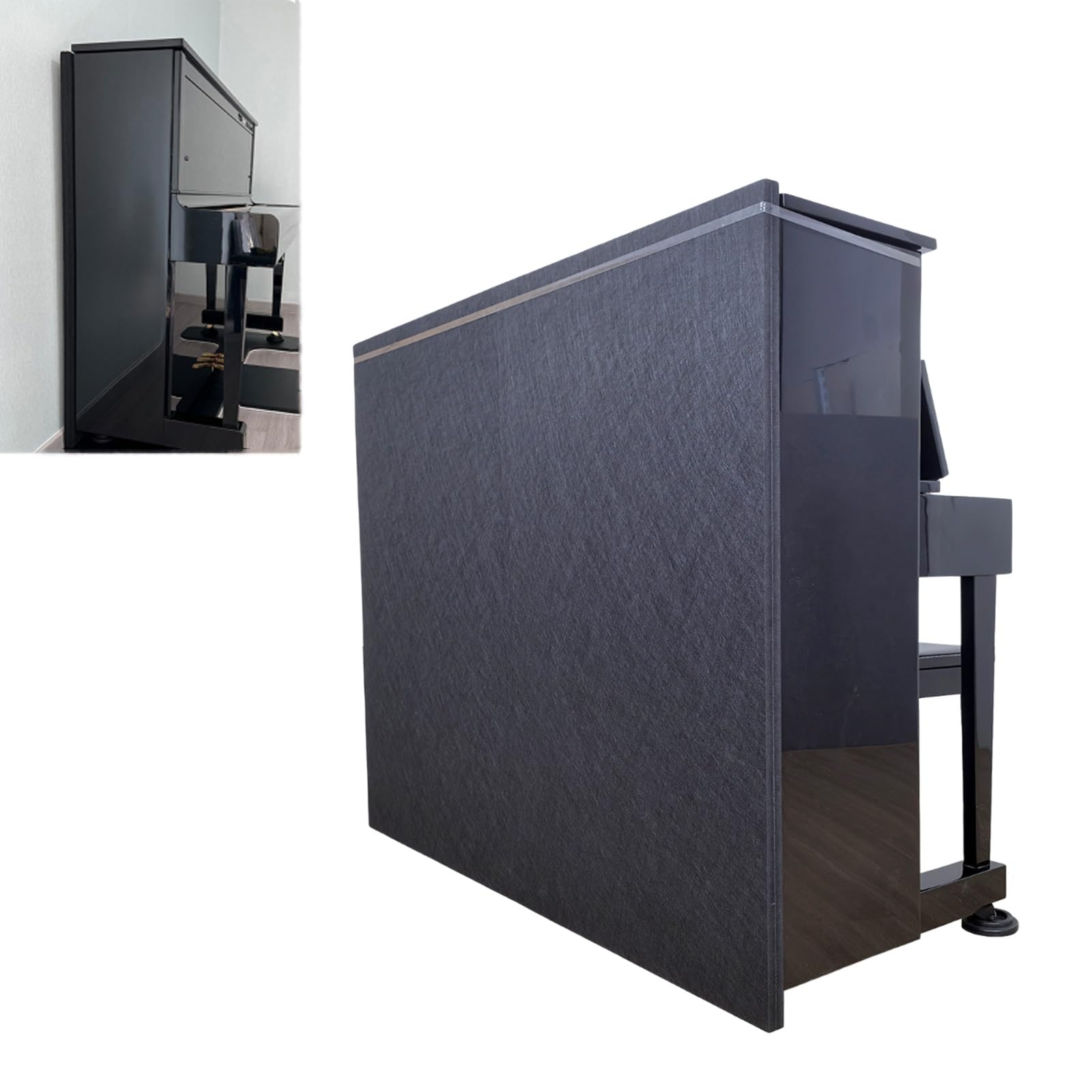 Pannello insonorizzante per pianoforte verticale, spessore 3 cm, in fibra di poliestere, fonoassorbente professionale, facile da installare e pulire, utilizzabile su entrambi i lati