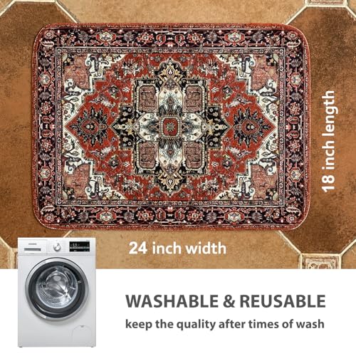 Image of nunubaby Washable Pee Pads for Dogs, Stylish, Non-Slip and Leak-Proof Pee Pads. Reusable Potty Pads for Dogs for Crates and Floors.(Red /Rect,18 inch x24 inch )
