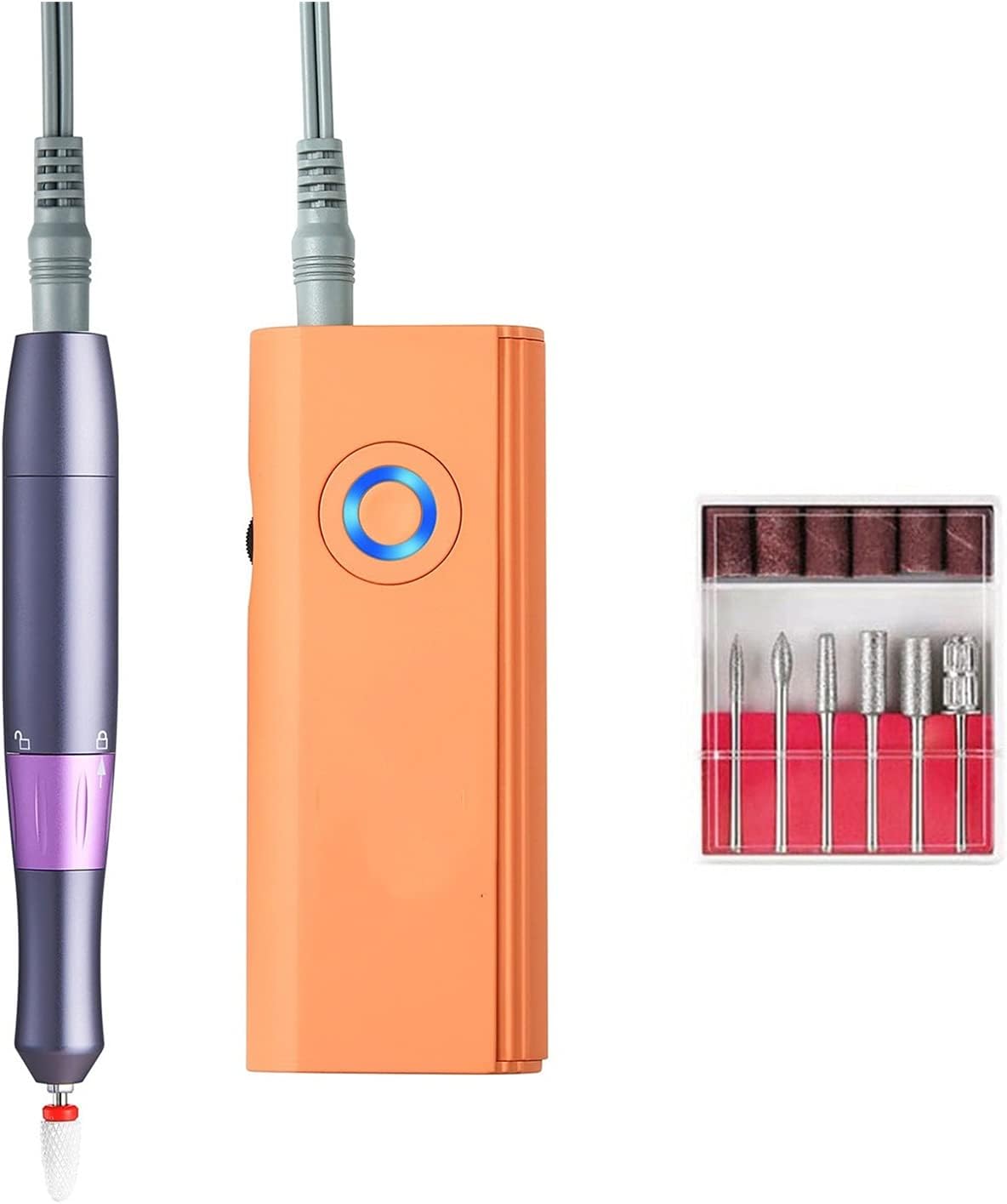 GUMINBIN612 Nail Drill Kit Electric Manicure Drill Rechargable Nail Drill Machine Electric Nail File Gel Polish Remover Cutter for Manicure Pedicure Tools