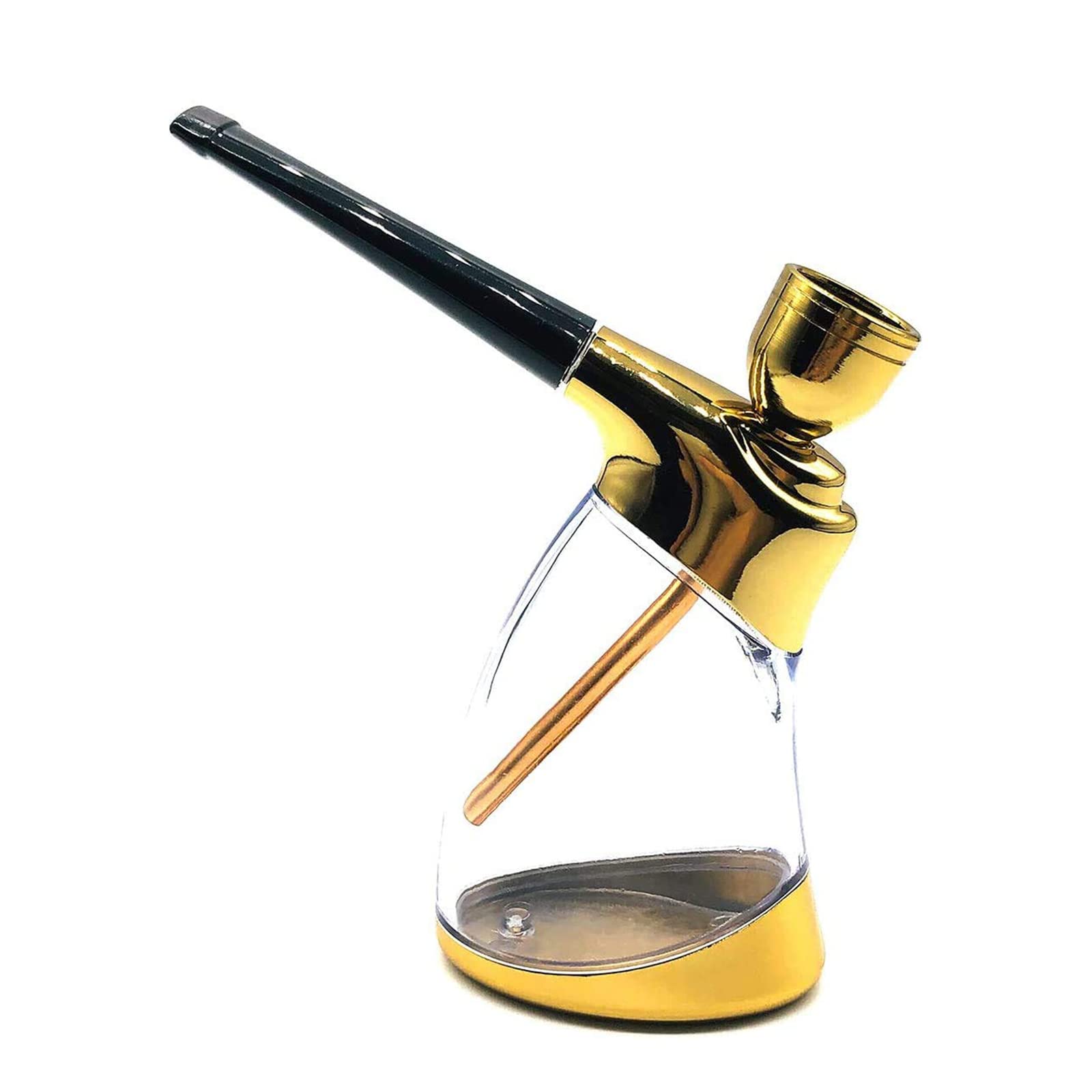 jaffiust Mini Hookah with Shisha Accessories, Portable Handheld Hookah Mini Water Pipe, Shisha Set One Hand Holding as Gift for Boyfriend, Father or Friends (Gold)